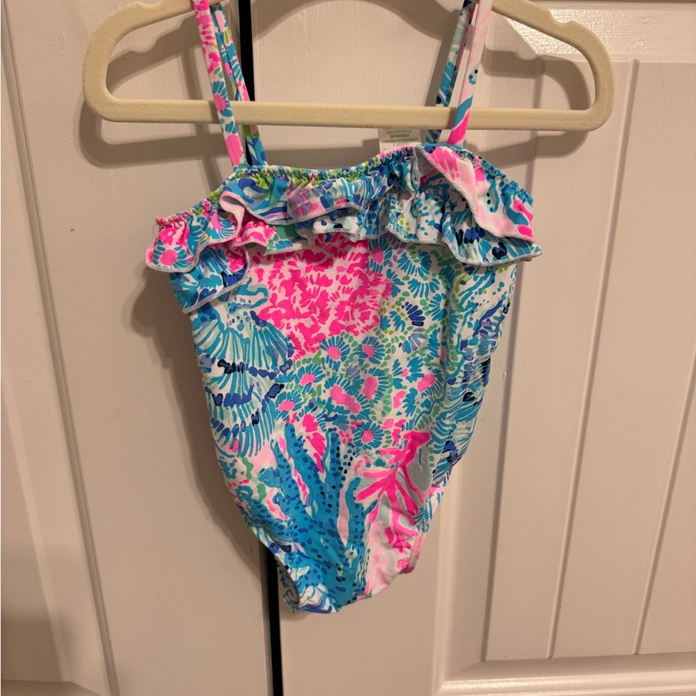 Lilly Pulitzer Pink and Blue Kids One Piece Swimsuit
